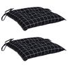 vidaXL Almofad&otilde;es p/ cadeira 2pcs tecido oxford padr&atilde;o xadrez preto