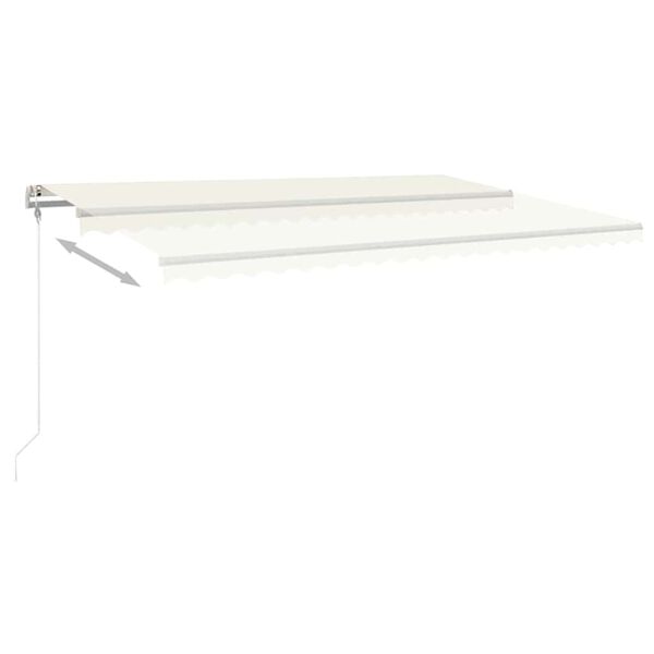 vidaXL Toldo autom&aacute;tico com LED e sensor de vento 500x300 cm cor creme