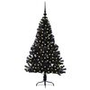 vidaXL Árvore de Natal Artificial Pré-iluminada Preto 120 cm PVC