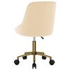 vidaXL Cadeira de jantar girat&oacute;ria veludo cor creme