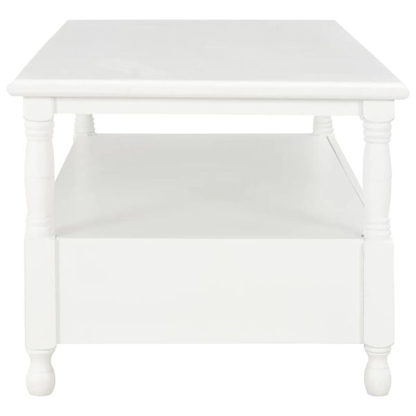 vidaXL Mesa de centro 100x50x45,5cm madeira de paulownia maci&ccedil;a branco