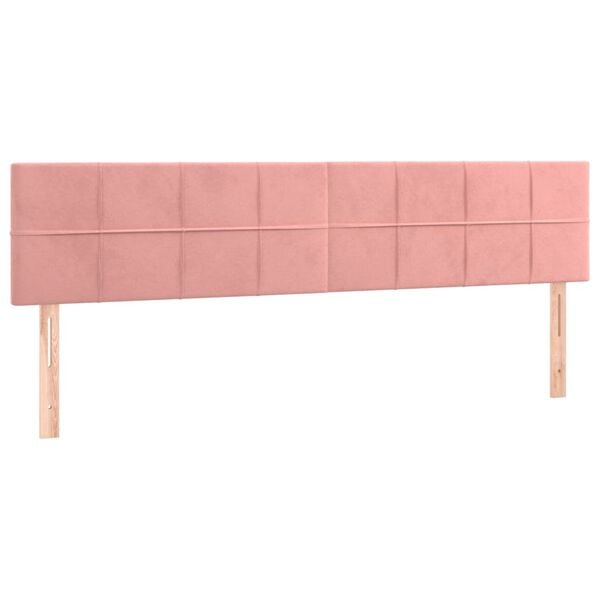 vidaXL Cabeceira de cama 2 pcs veludo 80x5x78/88 cm rosa