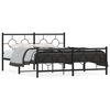 vidaXL Estrutura de cama com cabeceira e p&eacute;s 150x200 cm metal preto