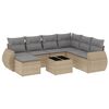 vidaXL 8 pcs conjunto de sof&aacute;s p/ jardim com almofad&otilde;es vime PE bege