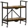 vidaXL Carrinho de cozinha 87x36x81 cm madeira recuperada maci&ccedil;a