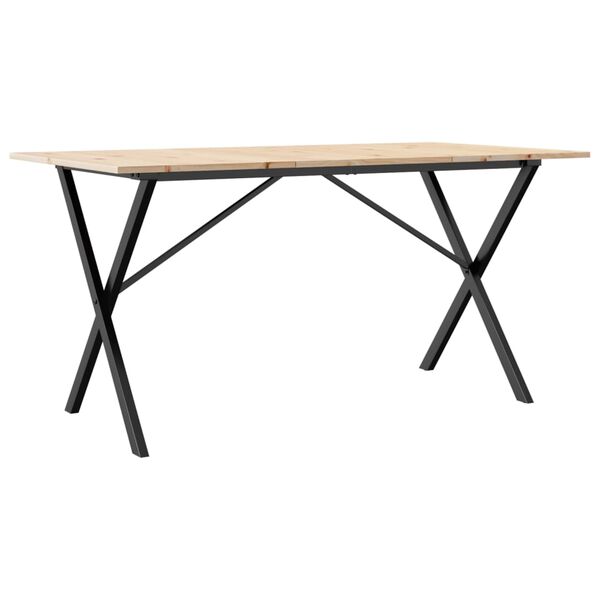 vidaXL Mesa de jantar estrutura em X 160x80x75cm pinho e a&ccedil;o