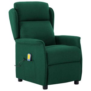 vidaXL Cadeira de massagem Verde Escuro 93.5 x 67.5 x 101.5 cm tecido