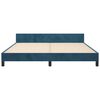 vidaXL Estrutura de cama sem colch&atilde;o 160x200 cm veludo azul-escuro