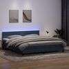 vidaXL Cama box spring c/ colch&atilde;o e LED 180x210 cm veludo cinzento-escuro