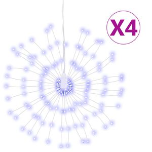 vidaXL Ilumina&ccedil;&otilde;es estrelares p/ Natal 140 LEDs 4 pcs 17 cm azul