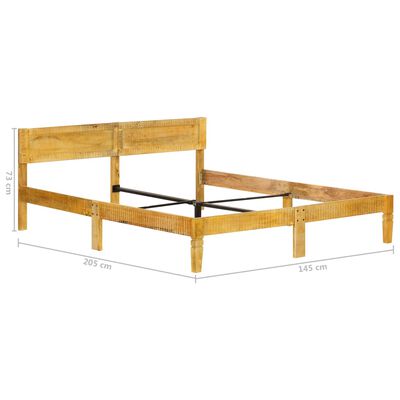 vidaXL Estrutura de cama em madeira de mangueira maciça 140 cm