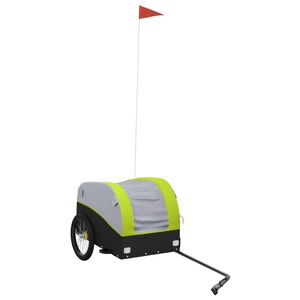 vidaXL Reboque para bicicleta 30 kg ferro preto e verde