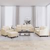 vidaXL 4 pcs conjunto de sof&aacute;s com almofadas tecido cor creme