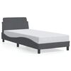 vidaXL Estrutura de cama Dover cinza escuro 90x190 cm em veludo