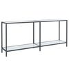 vidaXL Mesa consola branco 180x35x75,5 cm vidro temperado