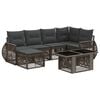 vidaXL Conjunto de Sof&aacute; de Jardim 7 unid. Cinza e Cinza Escuro vime PE