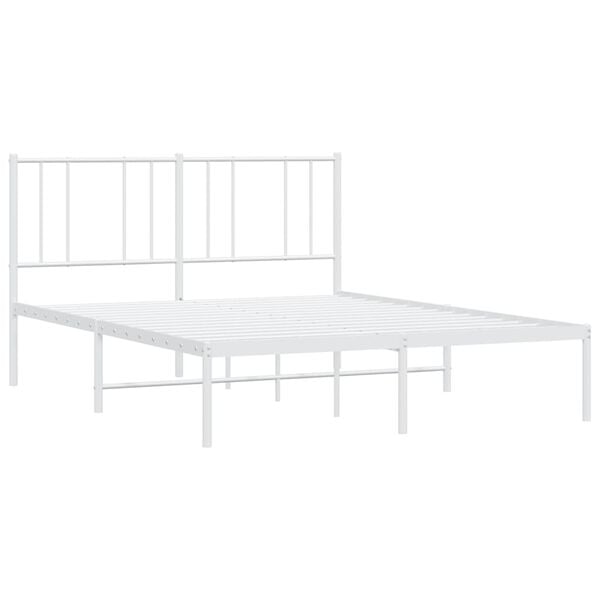 vidaXL Estrutura de cama com cabeceira 120x190 cm metal branco