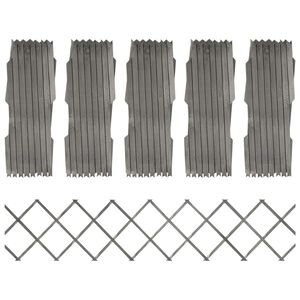 vidaXL Cercas em treli&ccedil;a 5 pcs 180x30 cm abeto maci&ccedil;o cinzento