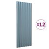 vidaXL Pain&eacute;is de telhado 12 pcs 100x36 cm a&ccedil;o galvanizado cinzento