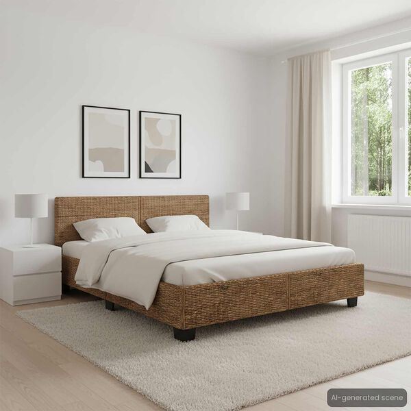 vidaXL Estrutura de cama 180x200 cm vime natural
