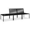 vidaXL 3 pcs conjunto lounge de jardim c/ almofadões PVC preto