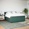 vidaXL Cama com molas/colch&atilde;o 200x200 cm veludo verde-escuro