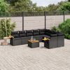 vidaXL 10 pcs conjunto sof&aacute;s de jardim c/ almofad&otilde;es vime PE preto