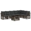 vidaXL Conjunto de Sof&aacute; de Jardim 8 unid. Cinzento vime PE