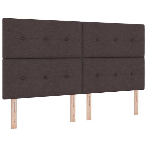 vidaXL Cama Box com colch&atilde;o Marrom Escuro 180 x 200 cm tecido