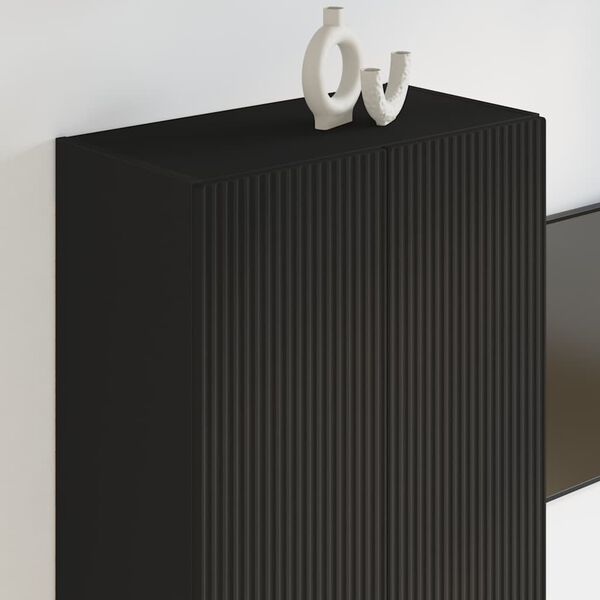 vidaXL Armário de TV de Parede Preto 59,5 x 31 x 100 cm