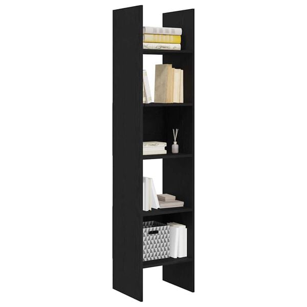 vidaXL Gabinete de Livros Carvalho Preto 40 x 35 x 180 cm