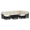 vidaXL Conjunto de Sof&aacute; de Jardim 10 unid. Preto e Branco Creme