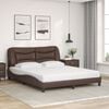vidaXL Cama com colch&atilde;o Hvar 160x200 cm couro artificial castanho
