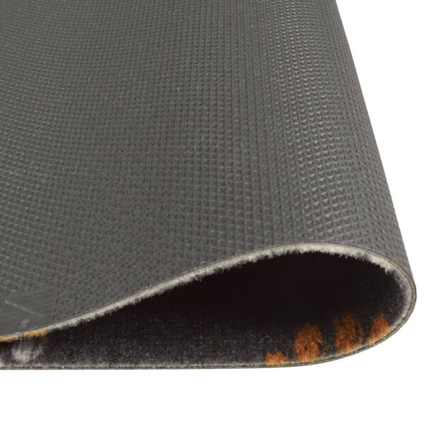 vidaXL Tapete de cozinha lavável 60x300 cm veludo padrão patinhas