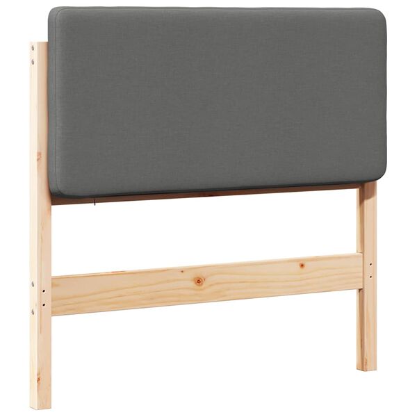 vidaXL Cabeceira estofada com cabeceira Marrom e Cinza Claro 90 cm