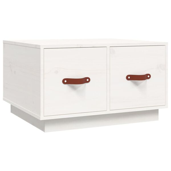 vidaXL Mesa de centro 60x53x35 cm pinho maciço branco