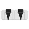 vidaXL Almofad&atilde;o de cabeceira Viana 140 cm couro artificial branco e preto