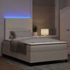 vidaXL Cama Box Manual Creme e Branco 203 x 120 x 128 cm