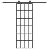vidaXL Porta deslizante c/ conj. ferragens 76x205cm vidro ESG preto