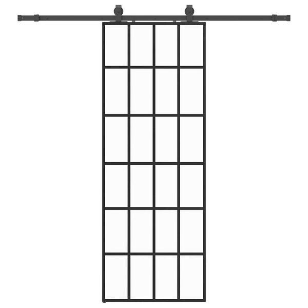 vidaXL Porta deslizante c/ conj. ferragens 76x205cm vidro ESG preto
