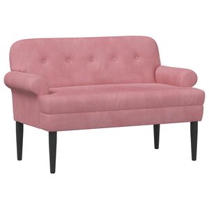 vidaXL Sof&aacute; de dois lugares com bot&atilde;o acolchoado Rosa 120 x 66 x 78 cm