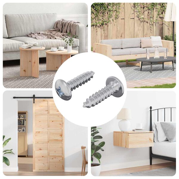 vidaXL Parafuso 2 pcs Prateado M4 x 16 mm A&ccedil;o