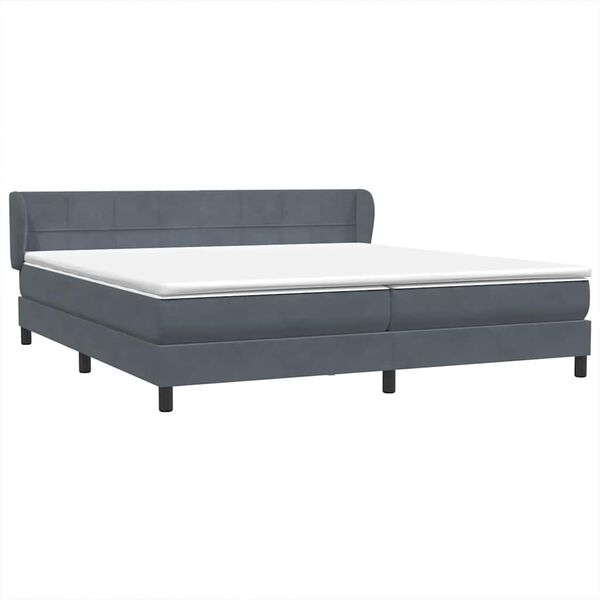vidaXL Cama com molas/colch&otilde;es 180x210 cm veludo cinzento-escuro
