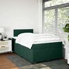 vidaXL Cama boxspring com colch&atilde;o 120x200 cm veludo verde-escuro