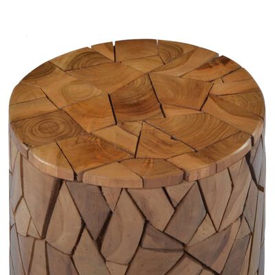 vidaXL Banco em mosaico madeira de teca maciça castanho