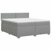 vidaXL Cama box spring com colch&atilde;o Cinzento-claro 200 x 200 cm Tecido