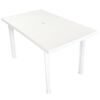 vidaXL Mesa de jardim 126x76x72 cm plástico branco