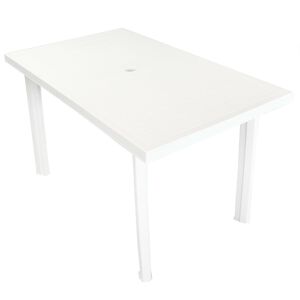 vidaXL Mesa de jardim 126x76x72 cm pl&aacute;stico branco