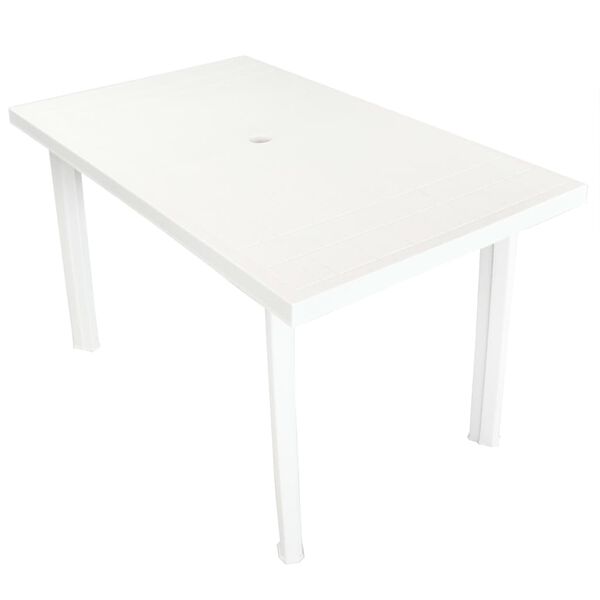 vidaXL Mesa de jardim 126x76x72 cm plástico branco