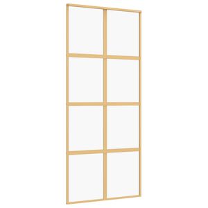 vidaXL Porta deslizante 90x205 cm vidro ESG/alum&iacute;nio dourado